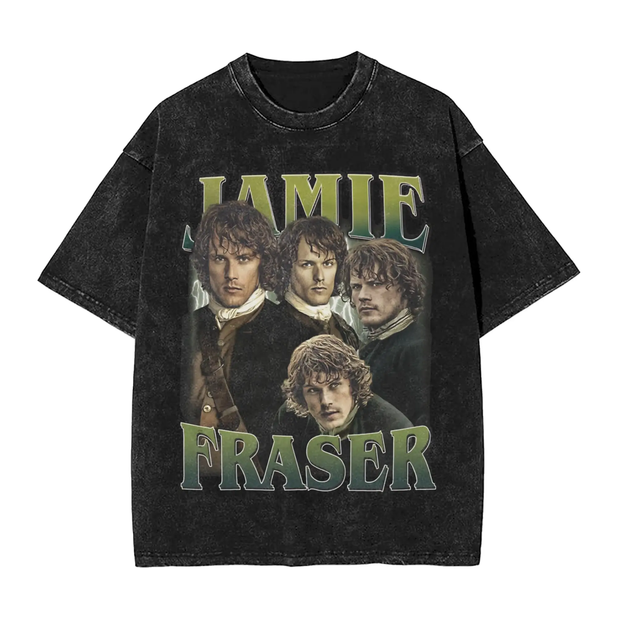Men's Jamie Fraser Outlander Retro Movies Poster Sassenach Fan Art T Shirts  Top Tees Summer T-Shirt O-Neck Tshirt Hot Sale