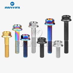 Wanyifa Titanium DIN6921 M8x15 20 25 30 35 40 45 50 55mm Hex Head Flange M8 Bolt 4 colors Available