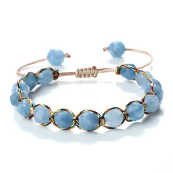 Irregular Cut Surface Beads Bracelet Trendy Adjustable Natural Tiger Eye Amethyst Pink Quartz Beaded Bracelets for Women Jewelry
