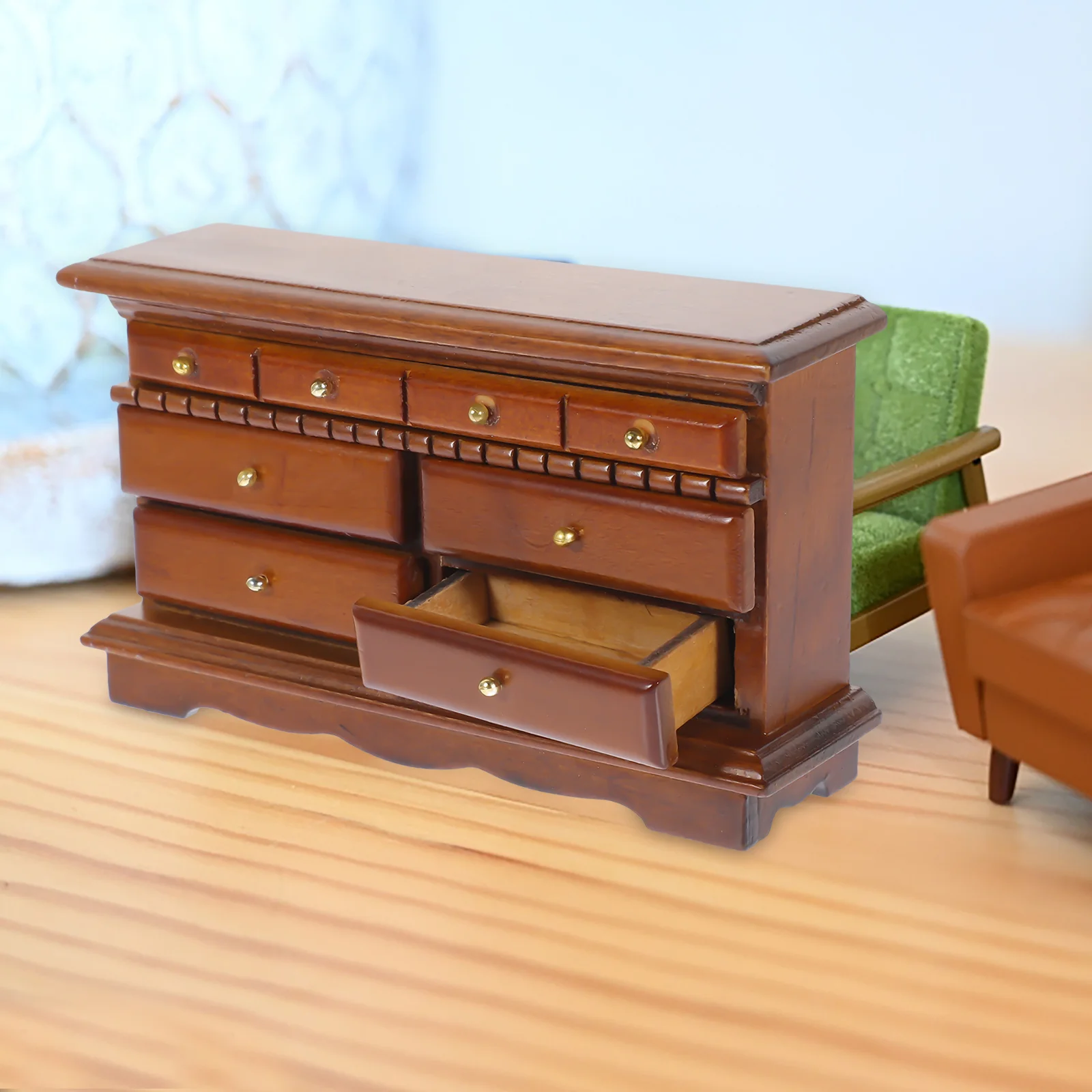 Mini mobili Bellissimo armadio in miniatura Fornitura per la casa Supporto adorabile in legno Decorazione delicata