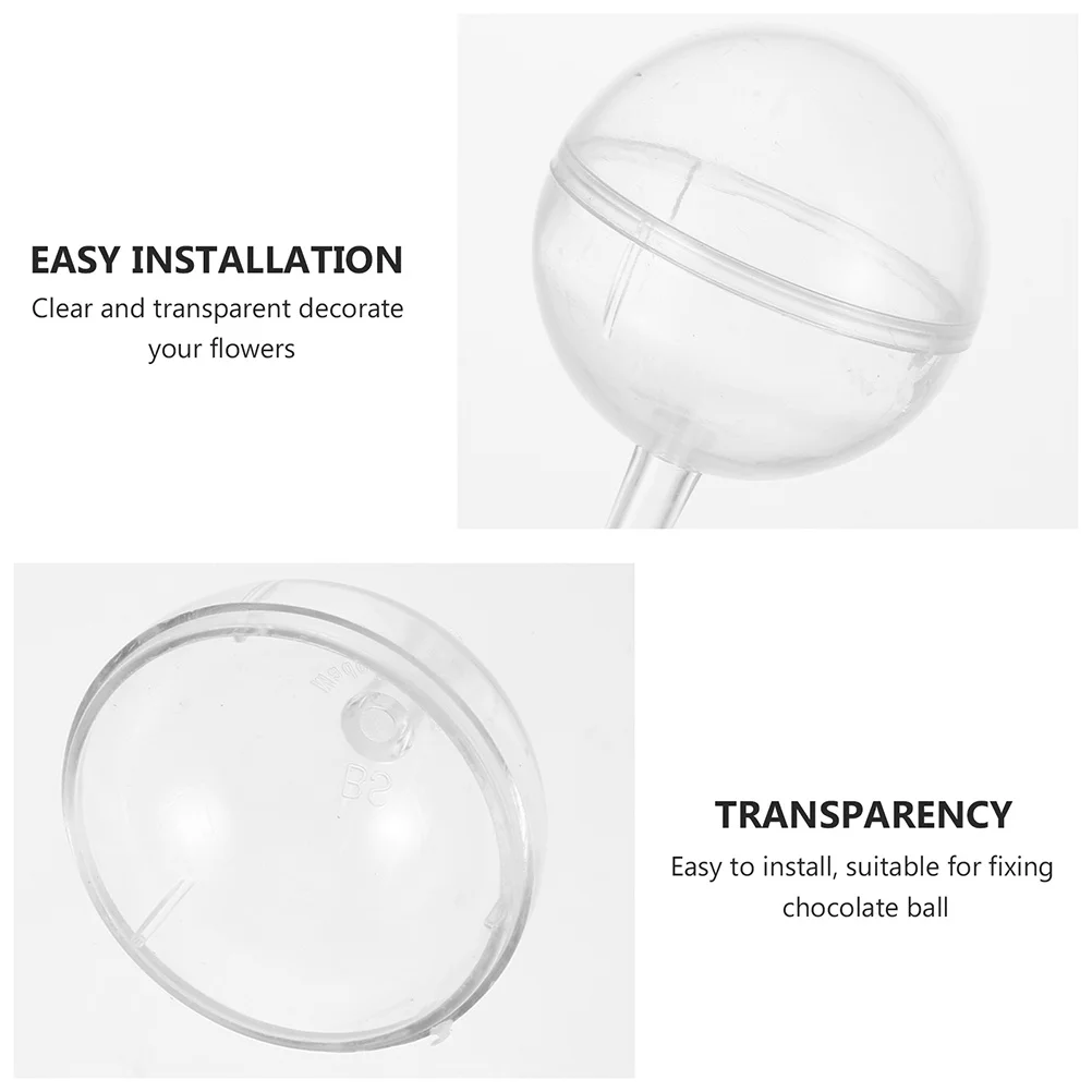 

50Pcs Clear Chocolate Fixed Holders Premium Plastic Round Chocolate Holder for Party Wedding Sweets Candy Packaging
