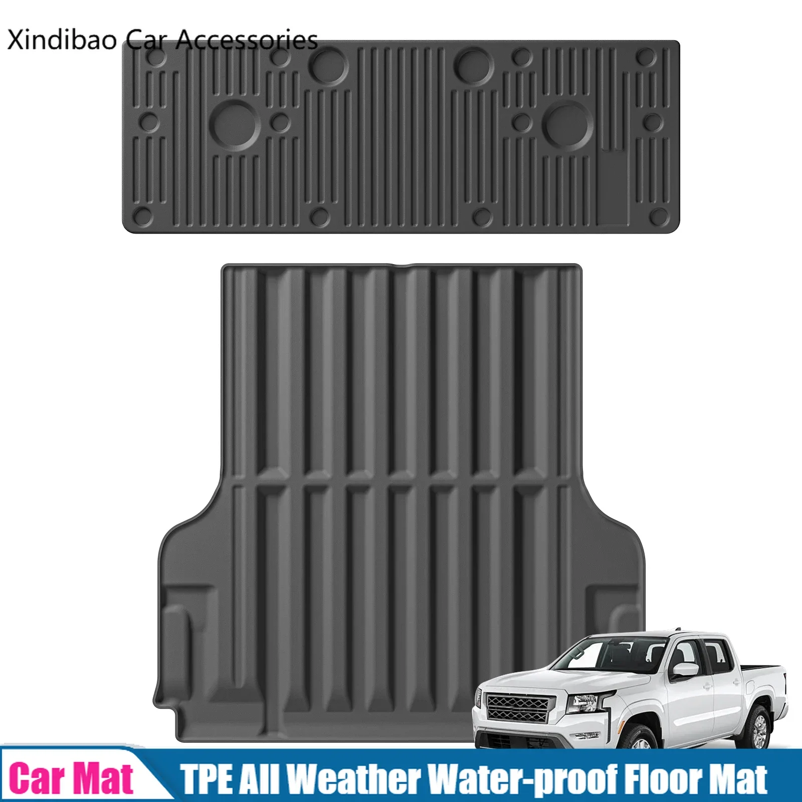 Para 2022-2024 Nissan Frontier 5FT camión revestimiento de cama almohadilla TPE 3D protección para todas las estaciones coche camión cama estera negro
