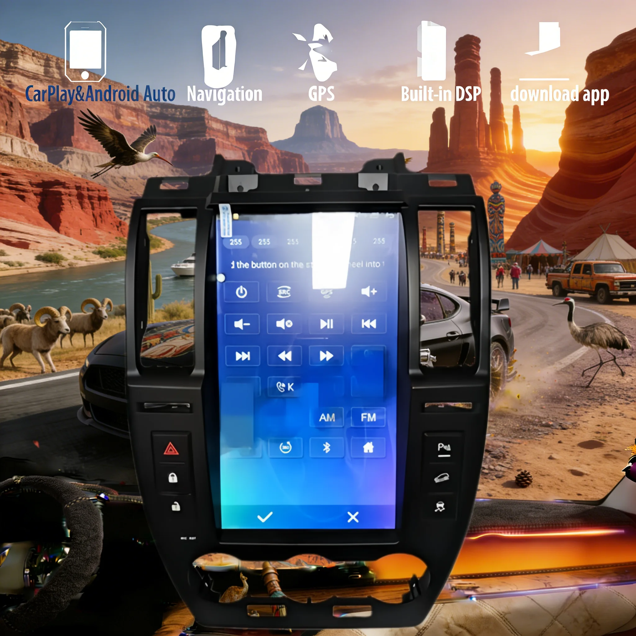 

13,6-дюймовый автомобильный радиоприемник CarPlay Auto Android 14 для Land Rover Freelander 2 2005 2006-2015, экран, мультимедийный стереоплеер, GPS-накопитель