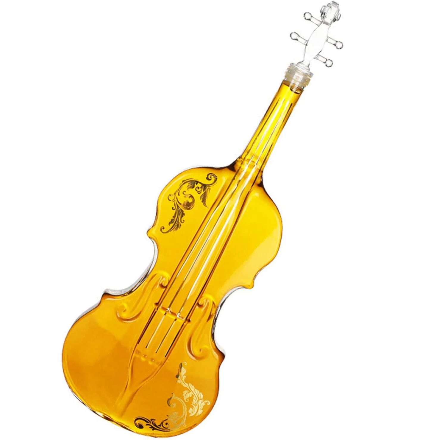 Whiskey Decanter Violin Decanter Crystal Drinking Cup Whiskey Glasses Cup for Wine Cocktail Vodka Home Halloween Party Bar Gift