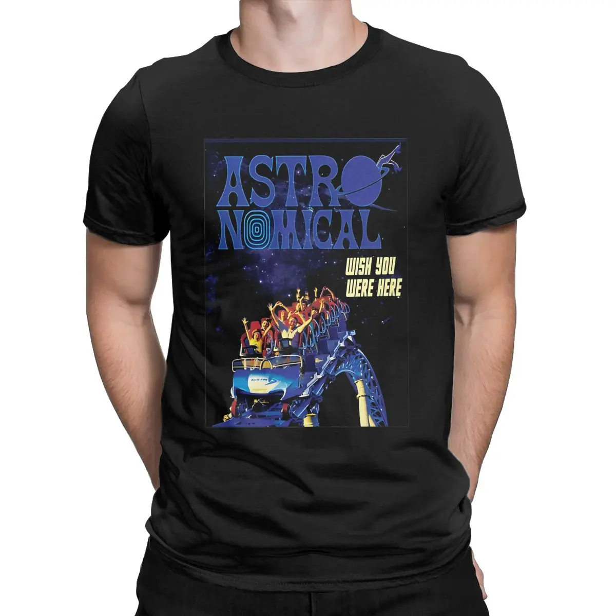 Men's Travis Astroworld Concert Classic T Shirts 100% Cotton Clothing Vintage Short Sleeve Crewneck Tees Printed T-Shirt