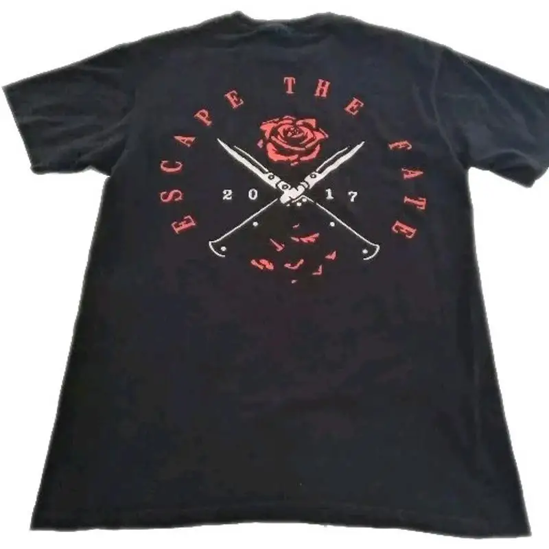 قميص جولة فرقة الهروب من The FATE 2017 مزدوج الجوانب من الاتحاد الأوروبي متوسط الحجم باللون الأسود