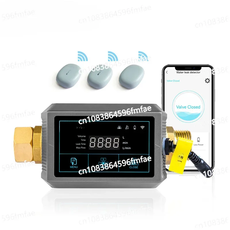 Water Leakage Detector, Whole House Intelligent WiFi Pipeline Automatic Cut-off Valve, Water Leakage Alarm Detection Sensor