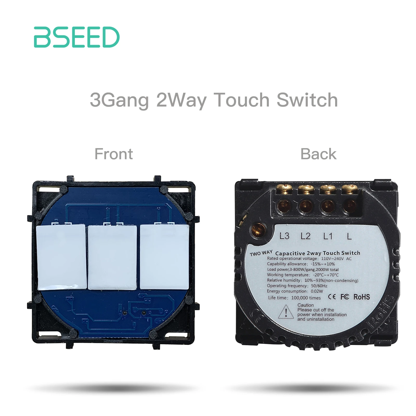 BSEED Zigbee Smart Switch 1/2/3Gang Touch Schakelaar Functie Deel 2Way Draad Met Normale Touch schakelaar Alexa Tuya Smart Life Control