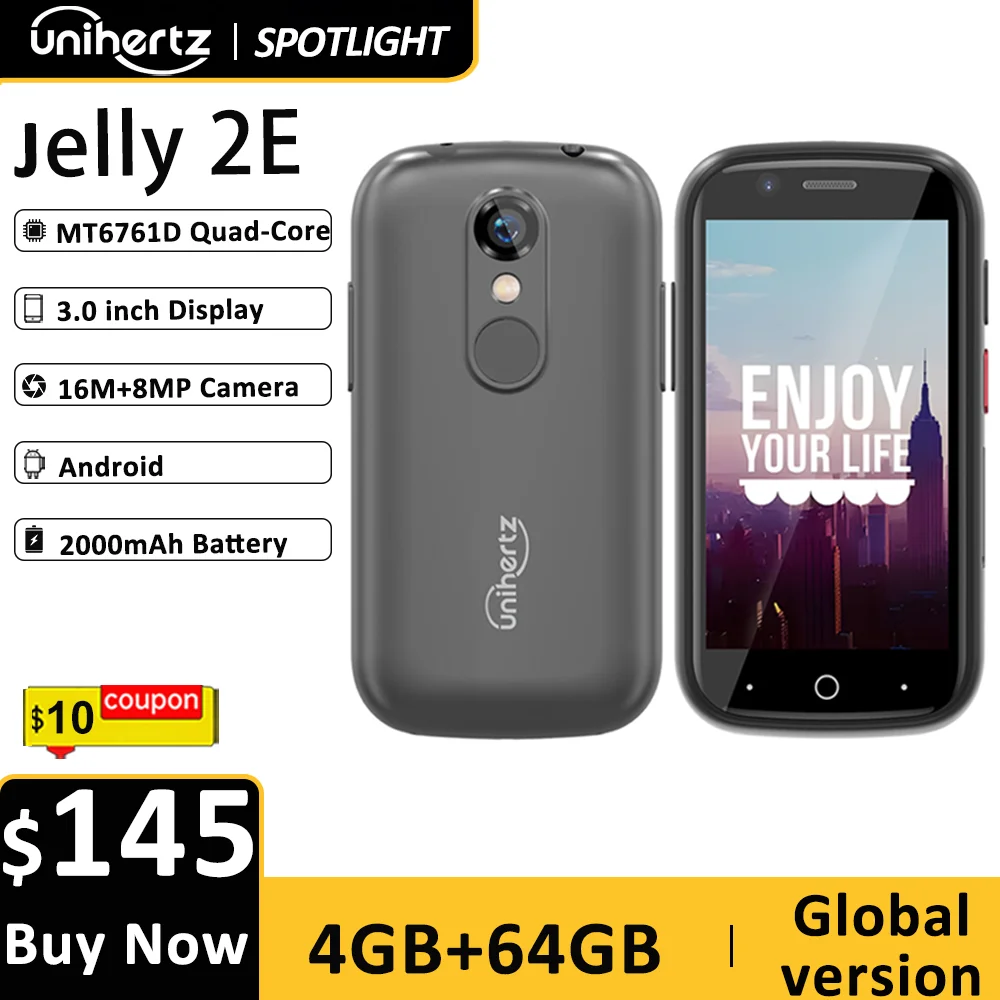 Unihertz Jelly 2E Mini Smartphone 4GB 64GB Android 12 Unlocked Mobile Phone 2000mAh Portable Cellphones