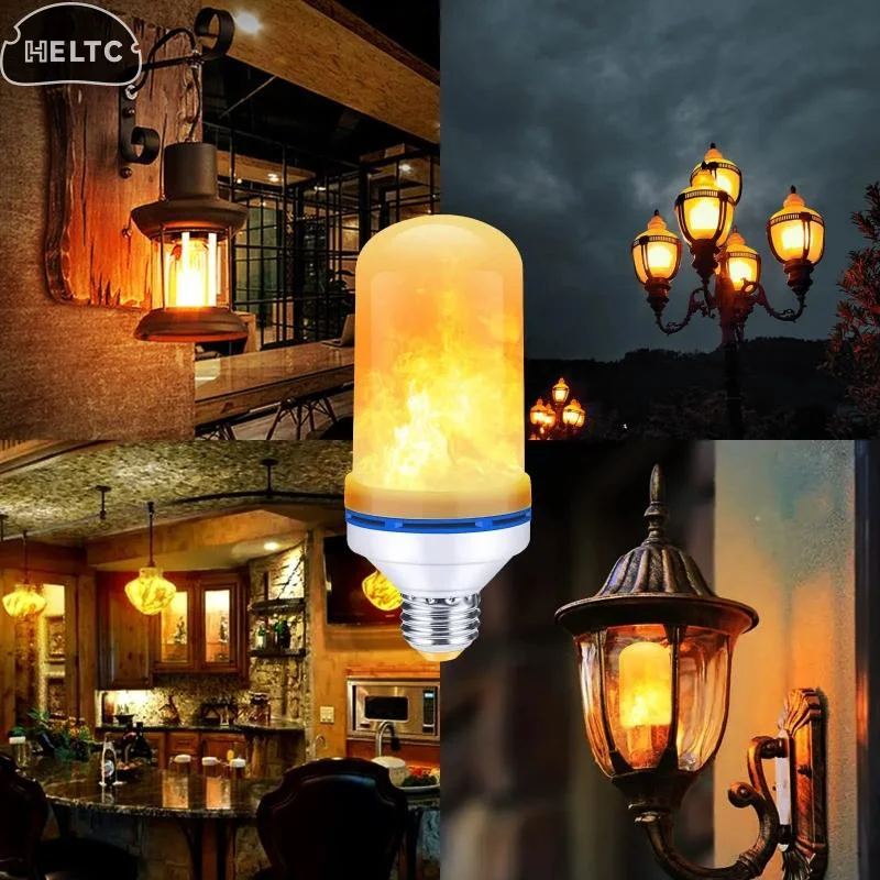 1 pçs 5w 4 modos de simulação de fogo cintilação e27 led efeito chama lâmpada para festa ktv jardim decoração casa iluminação ao ar livre