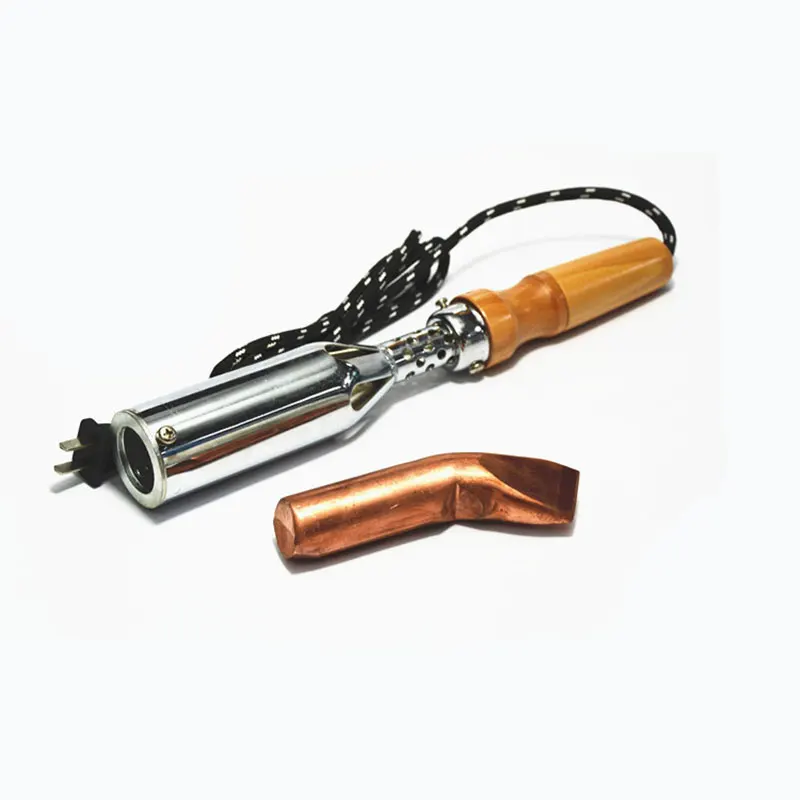 Electric Soldering Iron Wooden Handle 100w 150ww 200w 300w External Heating Type Kebao Brand Elbow Copper Tip Leather Hand Tools