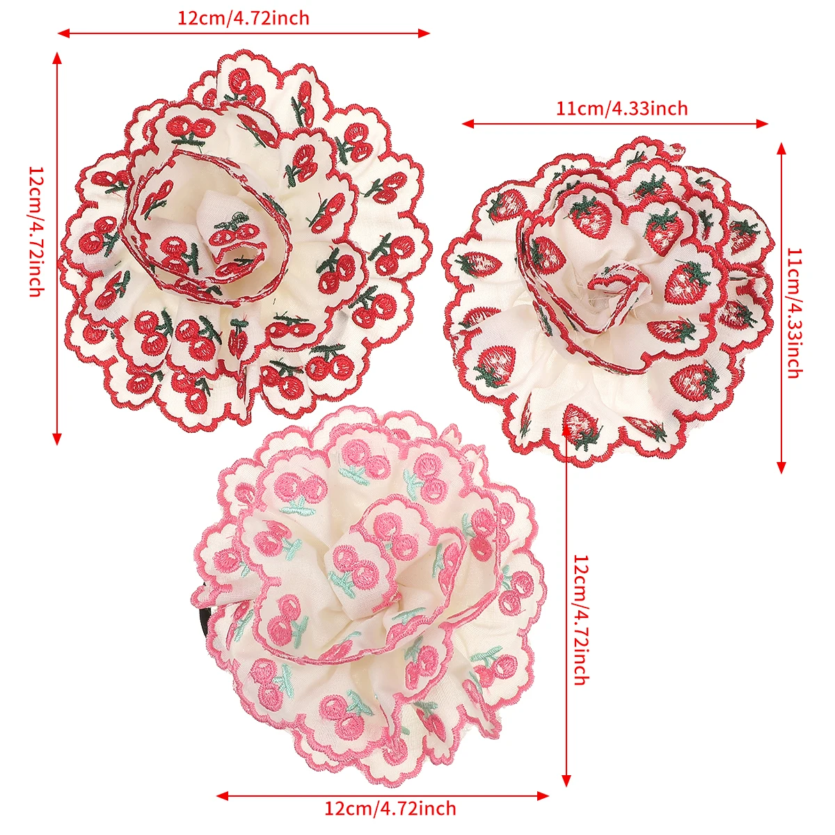 AWAYTR-diademas con diseño de encaje de cereza, accesorios para el cabello para mujer y niño, coleteros elásticos, bandas de goma