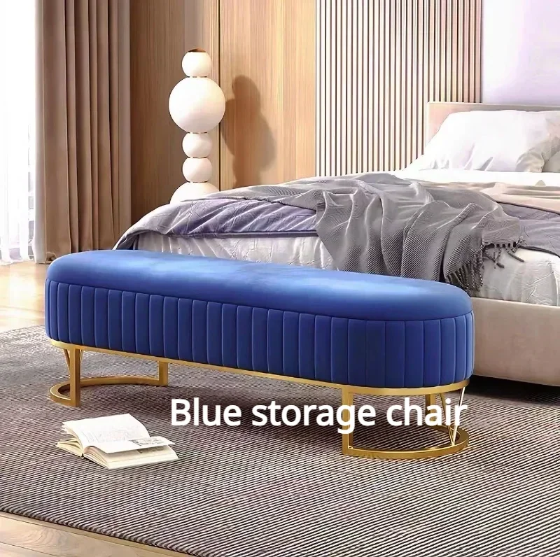 Simple and Fashionable Nordic Style Living Room Sofa Stool Shoe Changing Stool Light Luxury Bench Storage Stool Bedroom Home