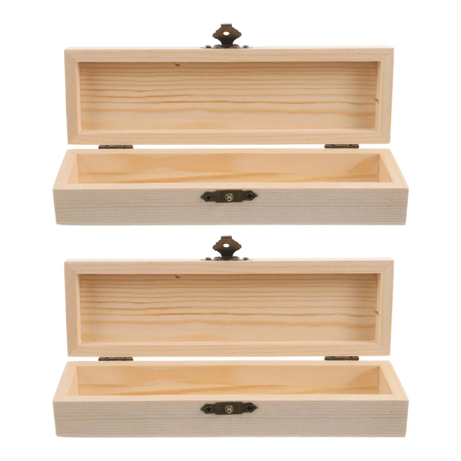 Wooden Pencil Box 2 Pcs Stationery Organizer Kids School Supplies Marker Storage Multi Functional Pen Case DIY