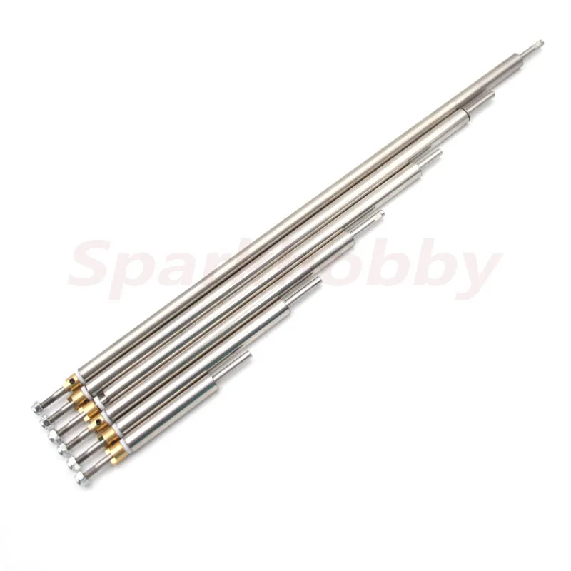 Hélice de aço inoxidável, eixo de suporte e buchas, alta precisão, vários tamanhos, barco de controle remoto, 4mm, 2 peças