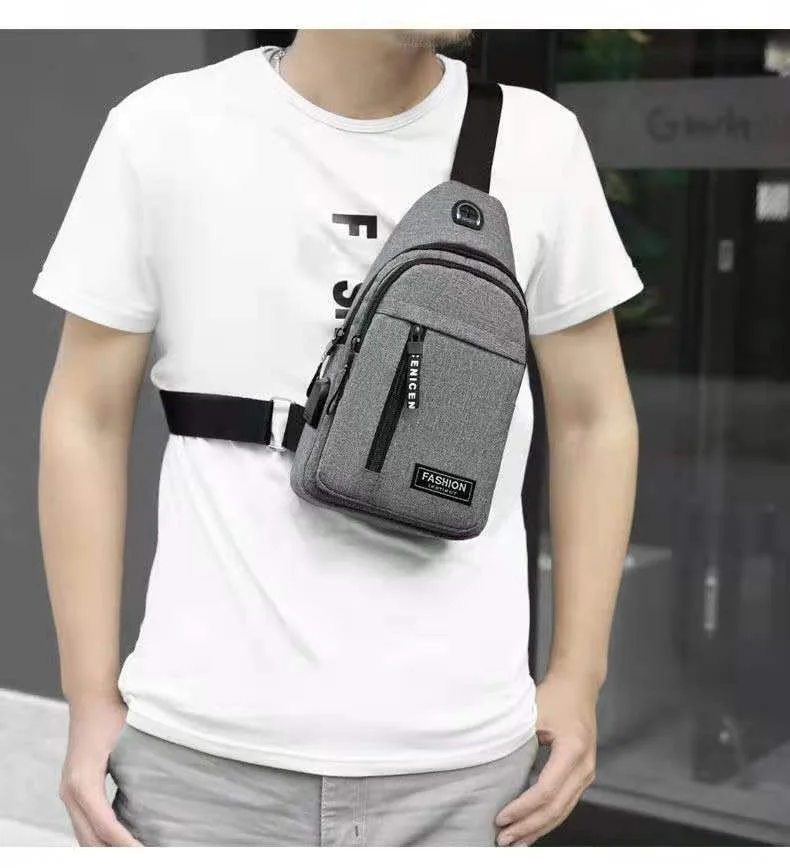 

Trendy Crossbody Bag Casual Men Shoulder Bags High Quality Chest Pack Casual Oxford Messenger Bag Men bolasa