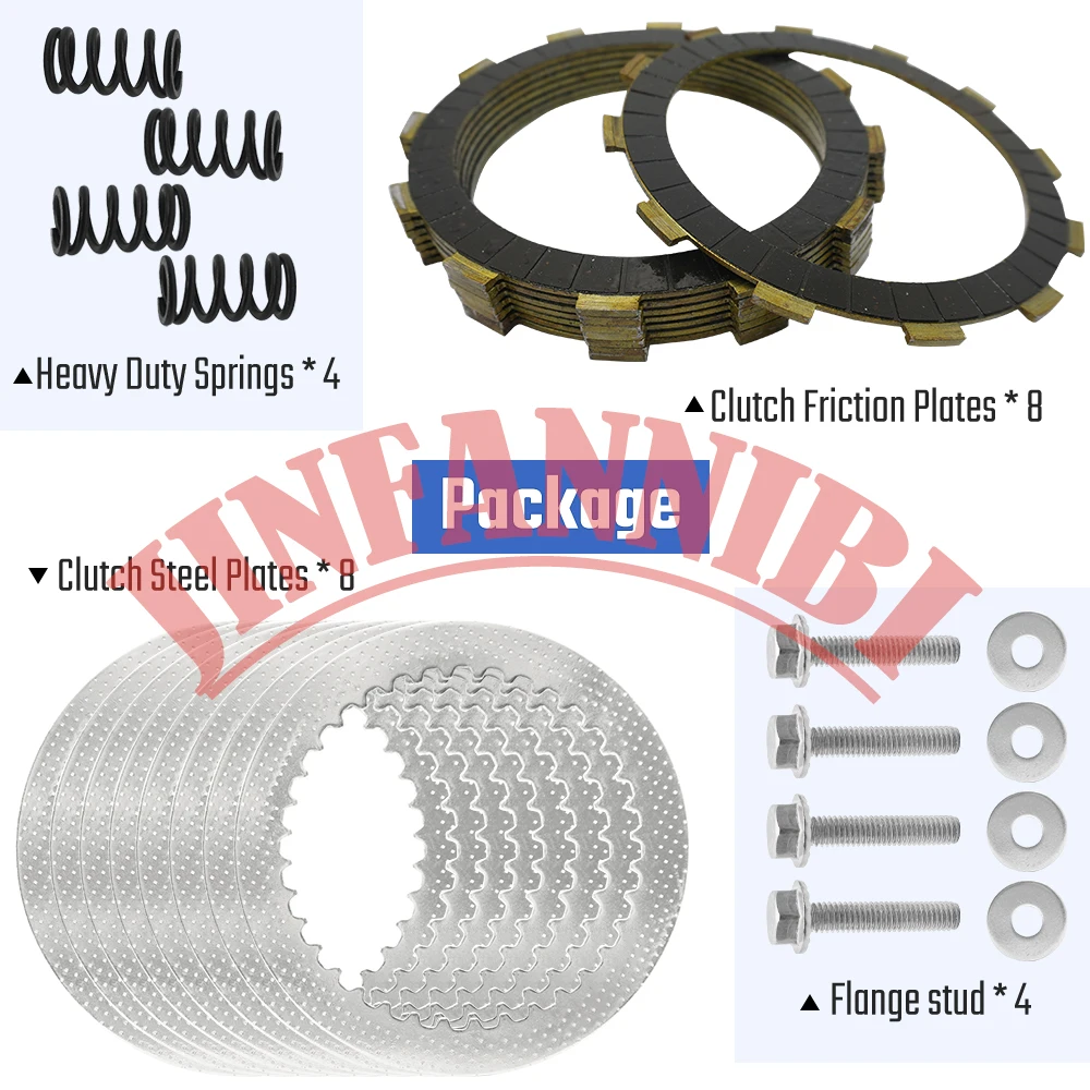 Clutch Friction Steel Plates Kit & Spring Flange Stud For Suzuki DR650SE 1996-2016 2017 2018 2019 2020 2021 2022