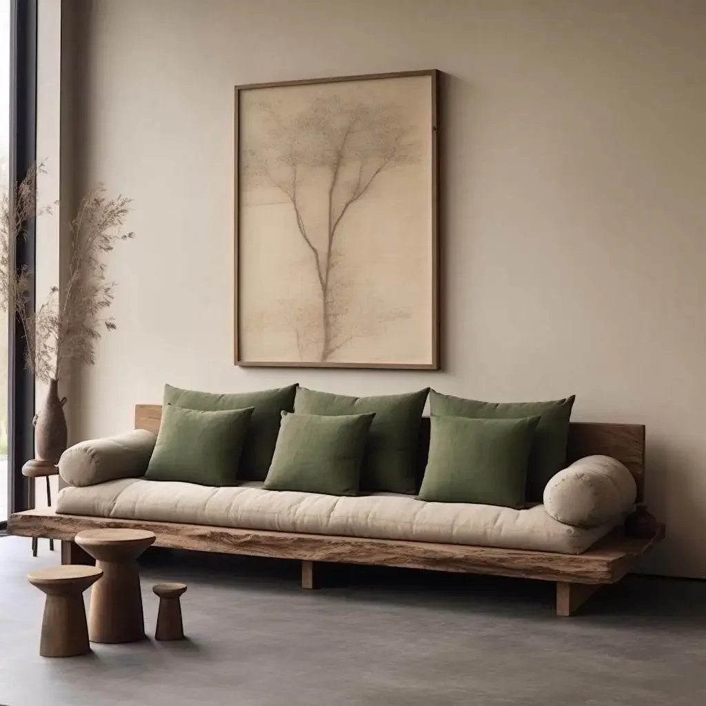 Solid wood floor sofa Log wind B & B living room Small apartment double triple straight row sofa