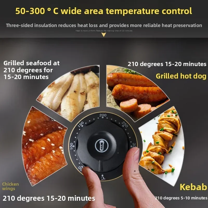 Electric wall-mounted grill, grilled meat and fish liftable smokeless electric oven