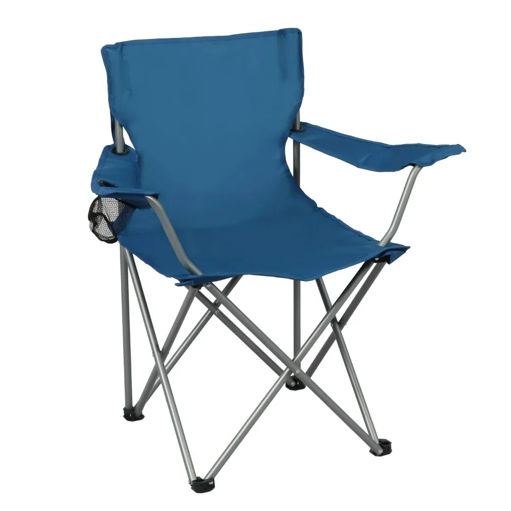 Quad Folding Camp Chair with Cup Holder, Vibrant Blue, Adult image 3