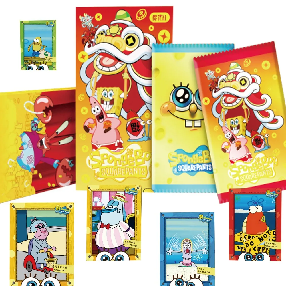 Genuine SpongeBob SquarePants Card Collection Cartoon Super Bowl Lead Singer Diamond Flash Card Birthday Gift Toy For Children