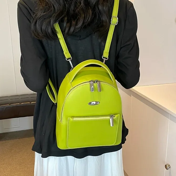 

Luxury Leather Women Backpack New Casual Zip Lady Large Capacity Travel Backpack Girls Female Leather Knapsack Bags for Woman