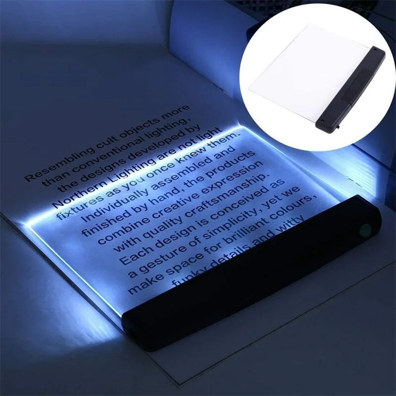 LED Flat Panel Night Vision Reading Light Eye Protection Reading Light Usb Charging Student Night Reading Lamp Book Lamp Indoor