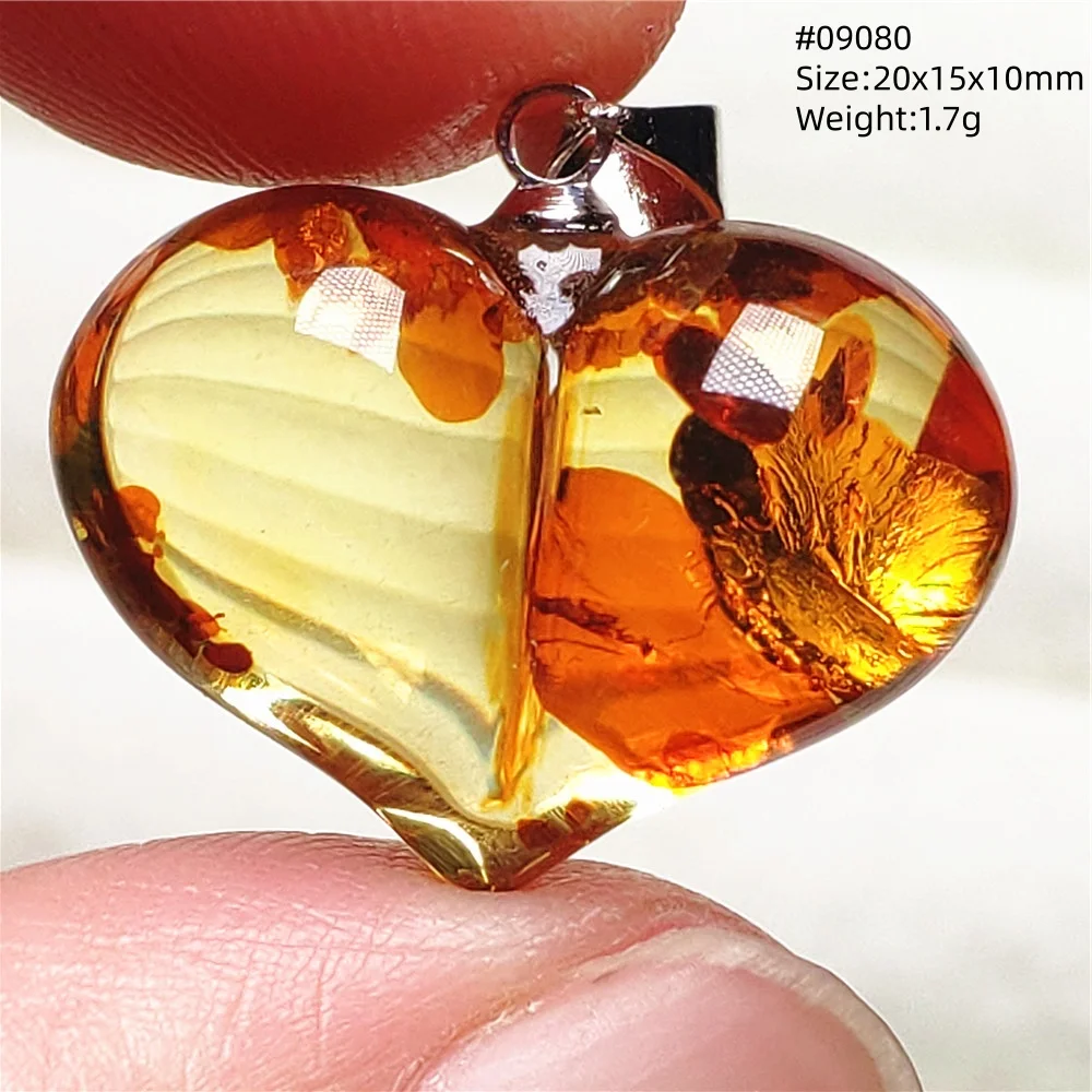 Natural Piebald Amber Pendant Flower Heart Love Red Amber Women Men Baltic Jewelry Reiki Stone AAAAAAA