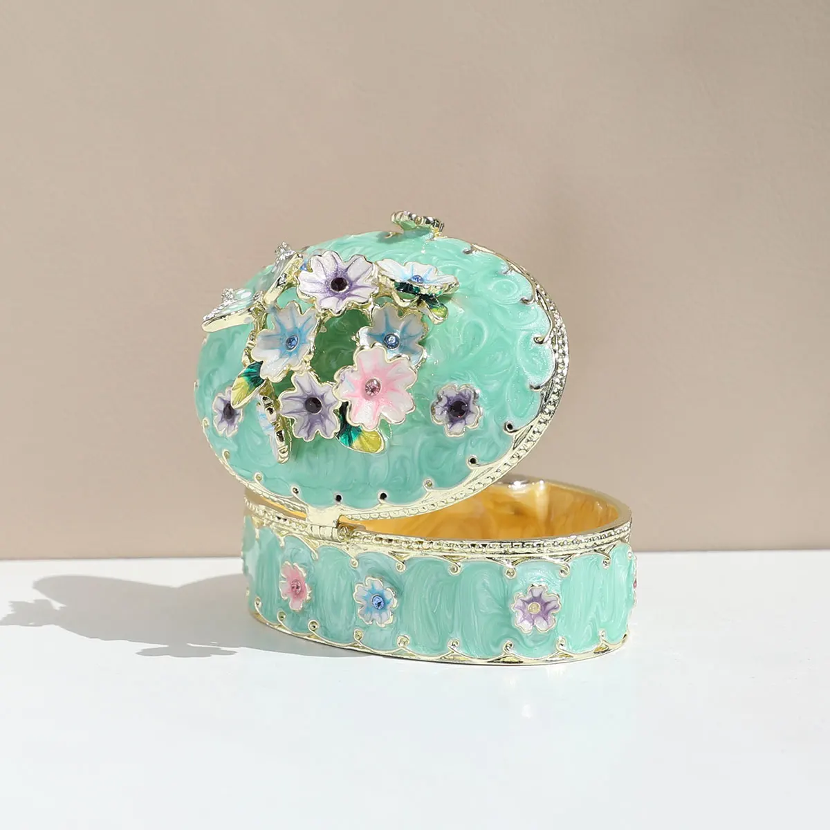 Jewelry Trinket Box Decorative Vintage Style Jewelry Organizer for Women Rhinestones Jewelry Storage Home Decor Unique Gift