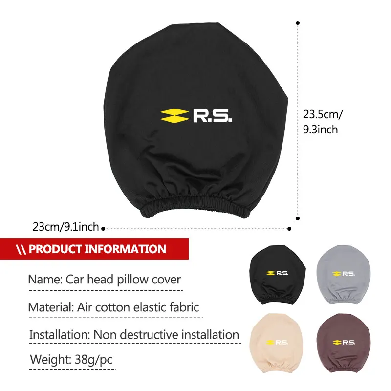 Car Seat Headrest Elastic Pillow Protective Cover Accessories For Renault RS Kadjar Captur Clio Megane 2 3 4 RS Koleos Logan - view 6