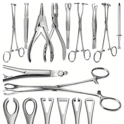 Body Piercing Tool Needle Pipe Clamp Forceps Tweezers Open Close Ring Ball Plier Lip Belly Septum Surgical Steel Piercing Tools