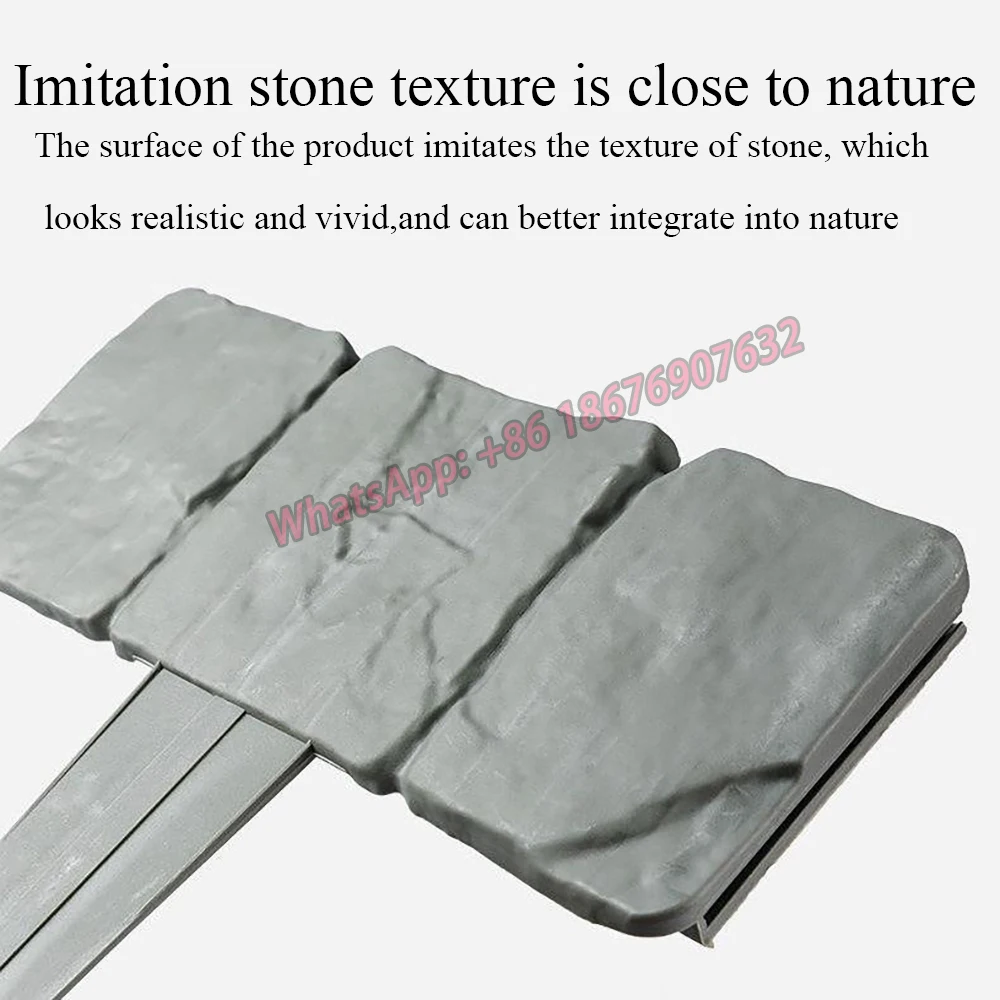 

Garden PP Fence Edging Cobbled Stone Effect Lawn Edging Yard Landscape Plant Fence