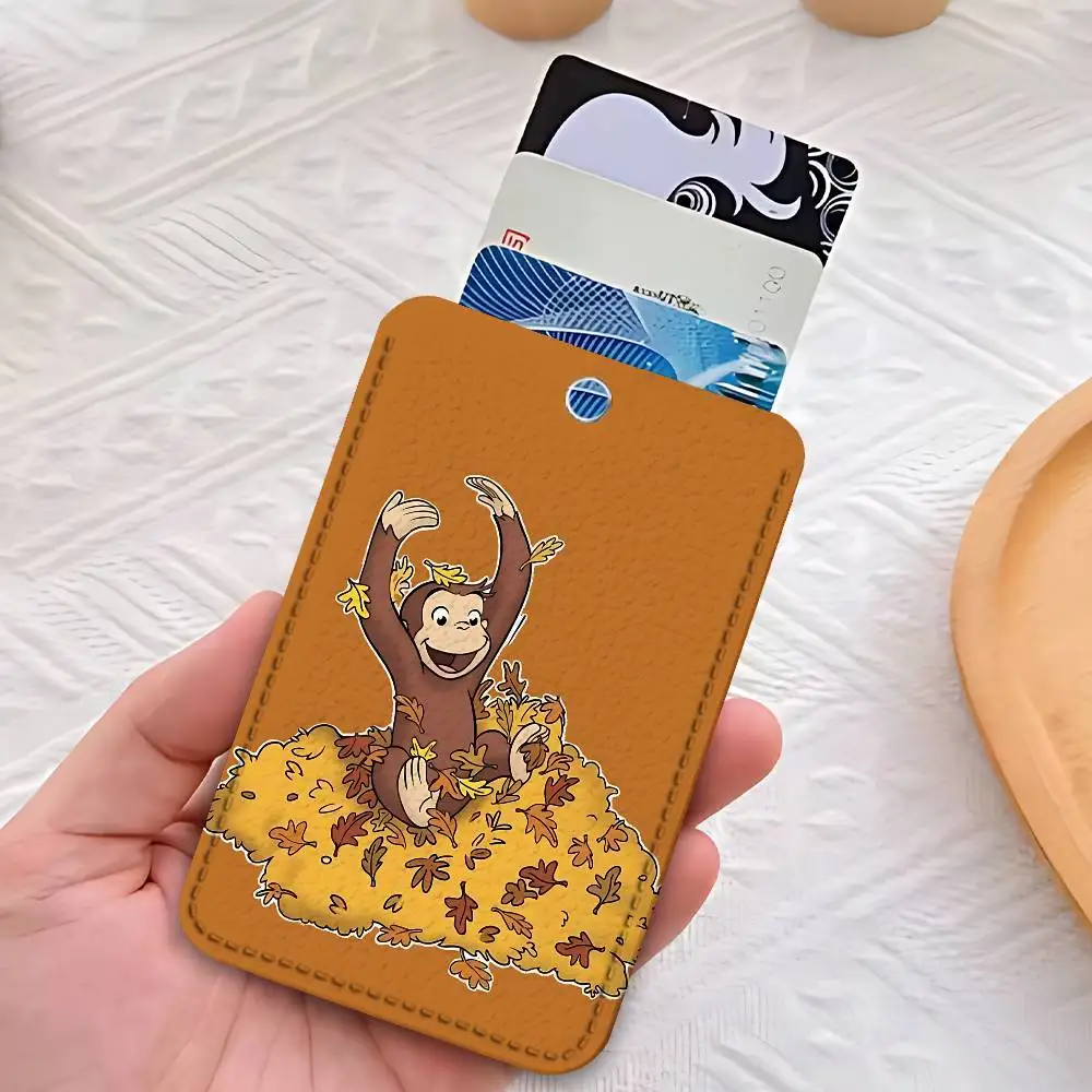 C-Curious-Llavero con soporte de Mokey G-Georges para tarjetas de trabajo, tarjetero de negocios, funda protectora para tarjetas de estudiante, tarjeta de autobús