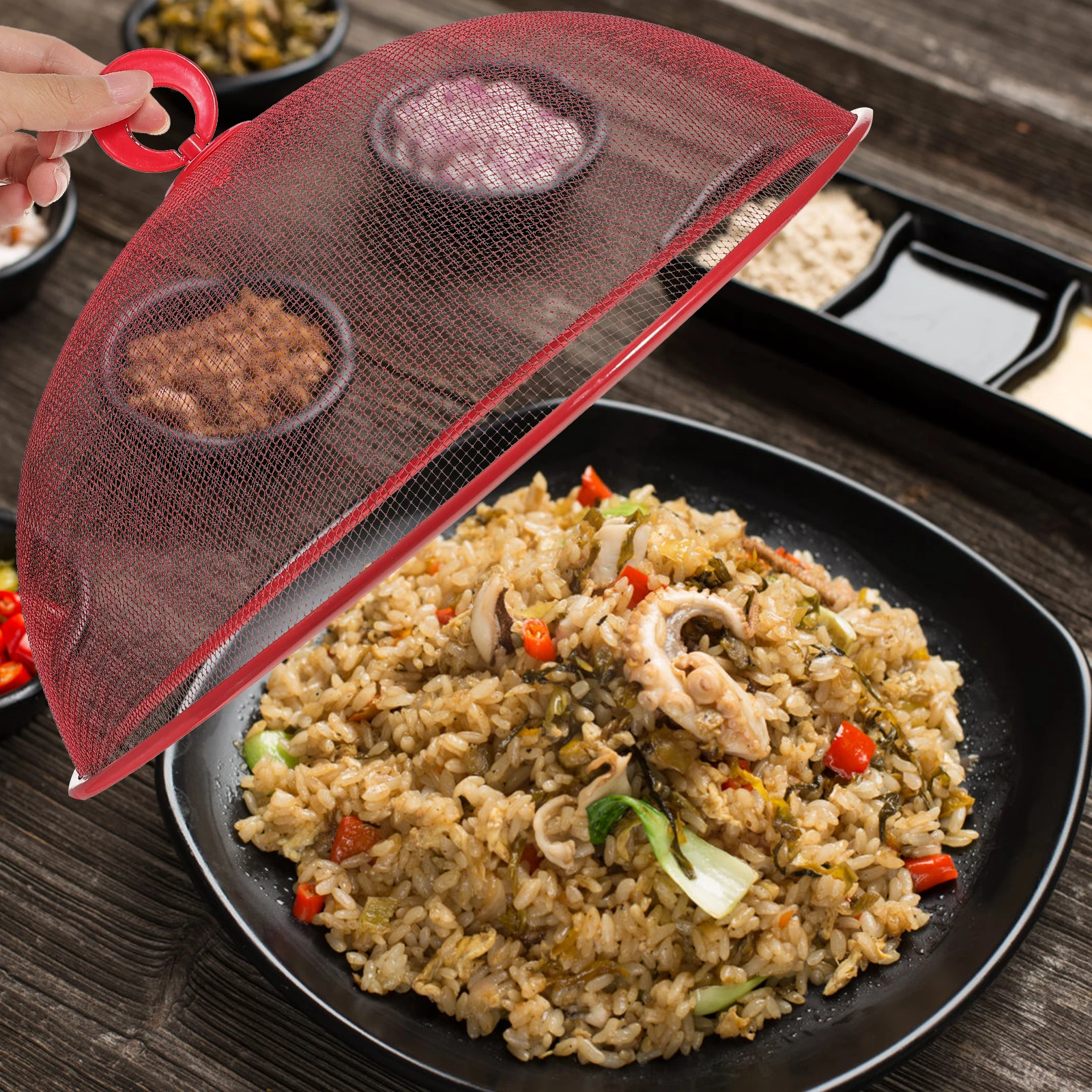 

3 Pcs Food Cover Dishes Tent Protective Disposable Outdoor Kitchen Gadget Stainless Steel Round Meal Cover Hygienic Healthy