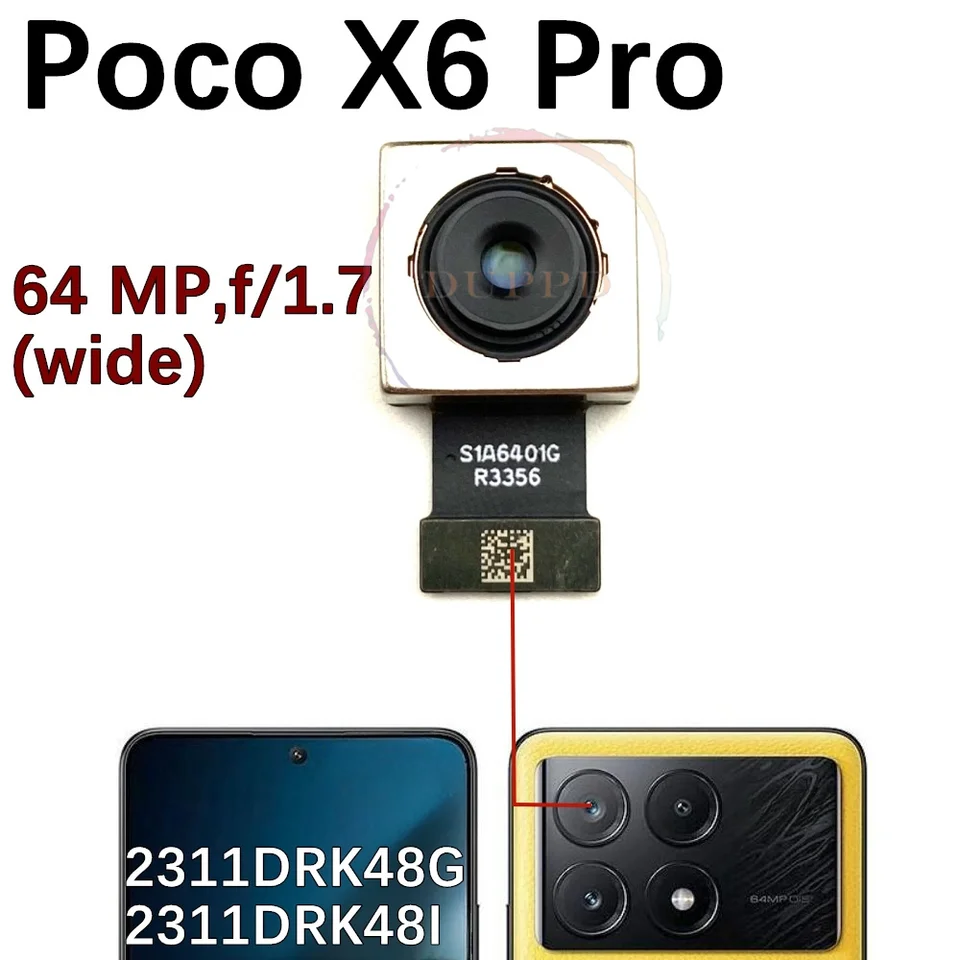 Rear Front Camera For Xiaomi Mi Poco X6 Pro X6Pro Backside Facing