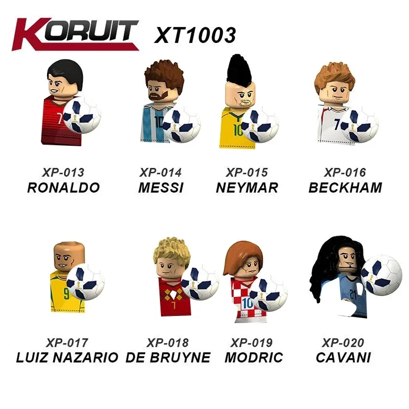 8/9-teilige Sets Berühmte Basketball- und Fußballspieler Bausteine Sets Fußball-Actionfiguren Bausteine Spielzeug Weihnachtsgeschenke