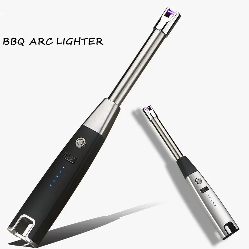 Windproof Rechargeable Arc Lighter Metal Plasma Arc Outdoor Camping Gas Stove, Aromatherapy Candle Long Handle Lighter - Image 4