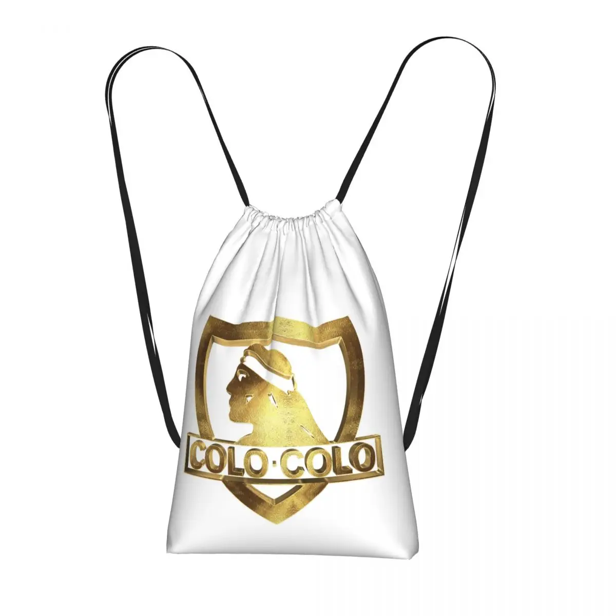 My Golden Santiago Football Colo Barra Brava Chile Drawstring Backpack Sports Gym Bag Portable Travel Drawstring Bag Men Women