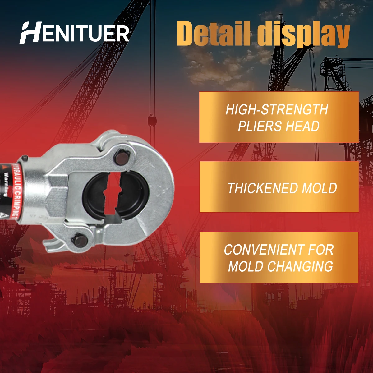 HENITUER HT-300 Portable Hydraulic Tools High Quality Industrial-grade Hydraulic Crimping Pliers with 12-Month Warranty