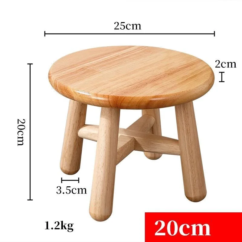 Solid Wood Small Round Stool Multi-Functional Furniture Bedroom Decorative Living Room Low Stools Flower Pot Stand