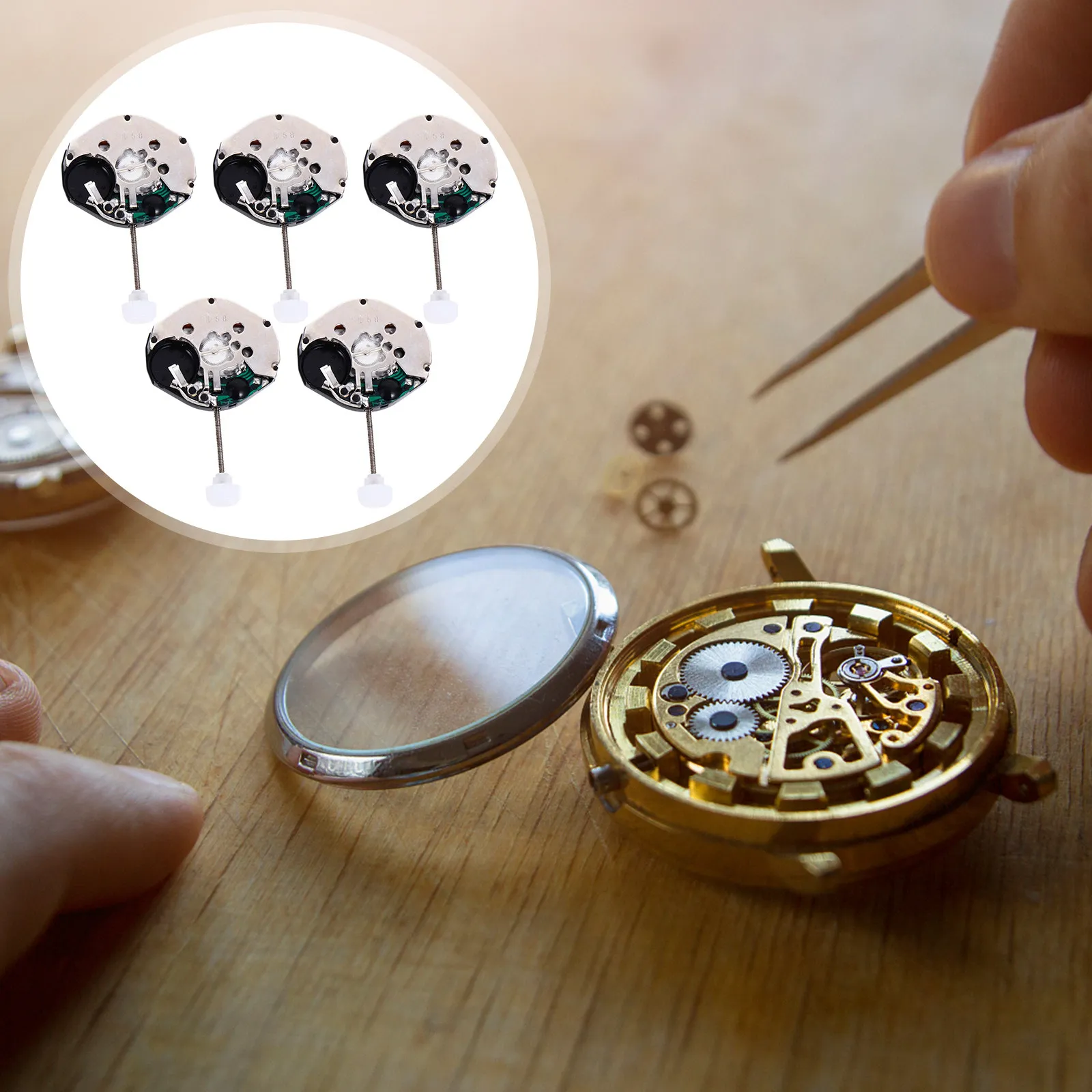 5Pcs Quartz Watch Movement Lightweight Portable Compact Storage Easy Installation Replacement for Watchmakers Watch Repairers