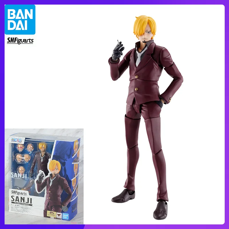 Bandai-figura de acción de ONE PIECE Sanji, modelo Original de Anime, S.H.Figuarts, T S.H.F Toy Boy, muñeco coleccionable