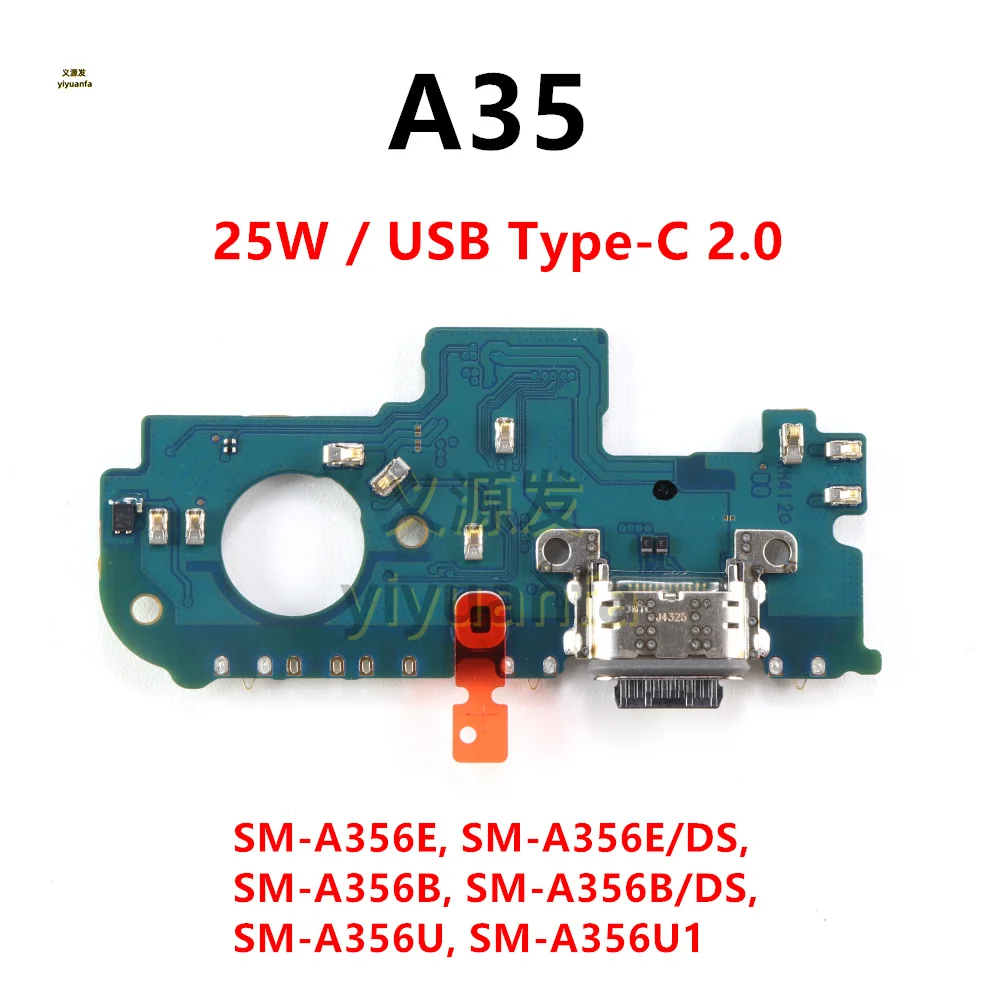 Charging Dock For Samsung Galaxy A35 SM-A356E A356U A356B Charger Board 25W USB Type-C Port Connector Flex Cable With Mic Module