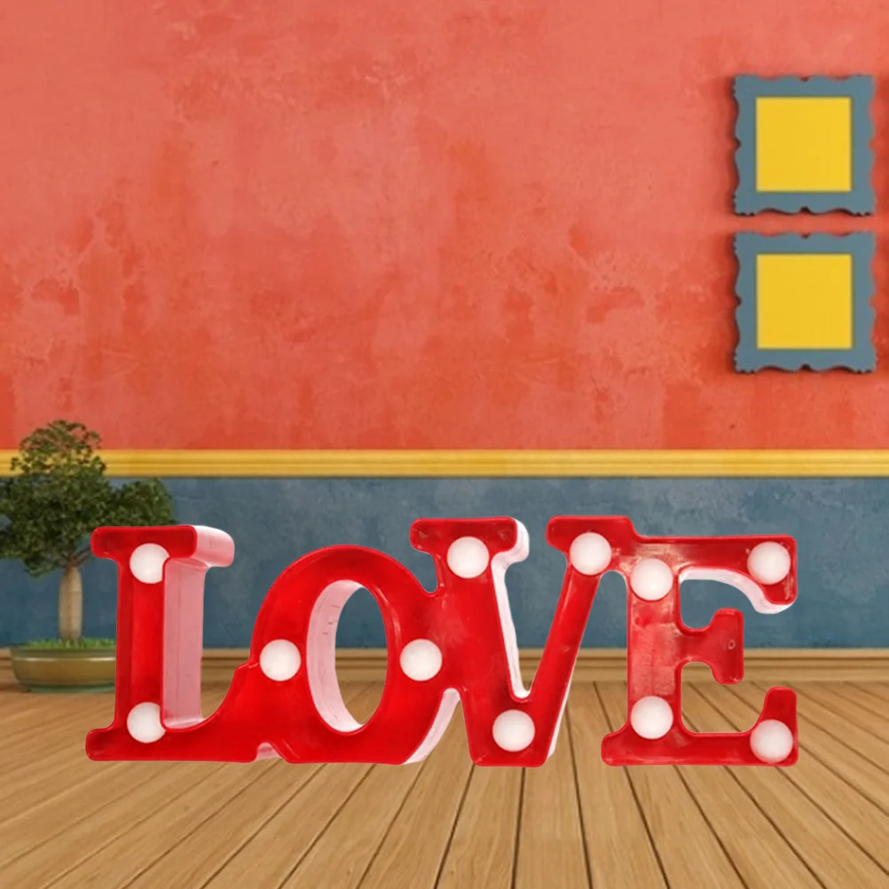توفير الطاقة LED النيون الحب تسجيل ضوء الليل للمنزل غرفة المعيشة شرفة نافذة مكتب الأحمر LED النيون تسجيل مصباح الليل #6