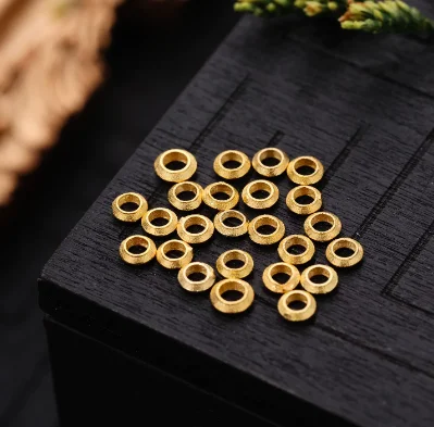 

18k real gold spacers for diy bracelets gold components 2.5mm 3mm 3.5mm 4mm