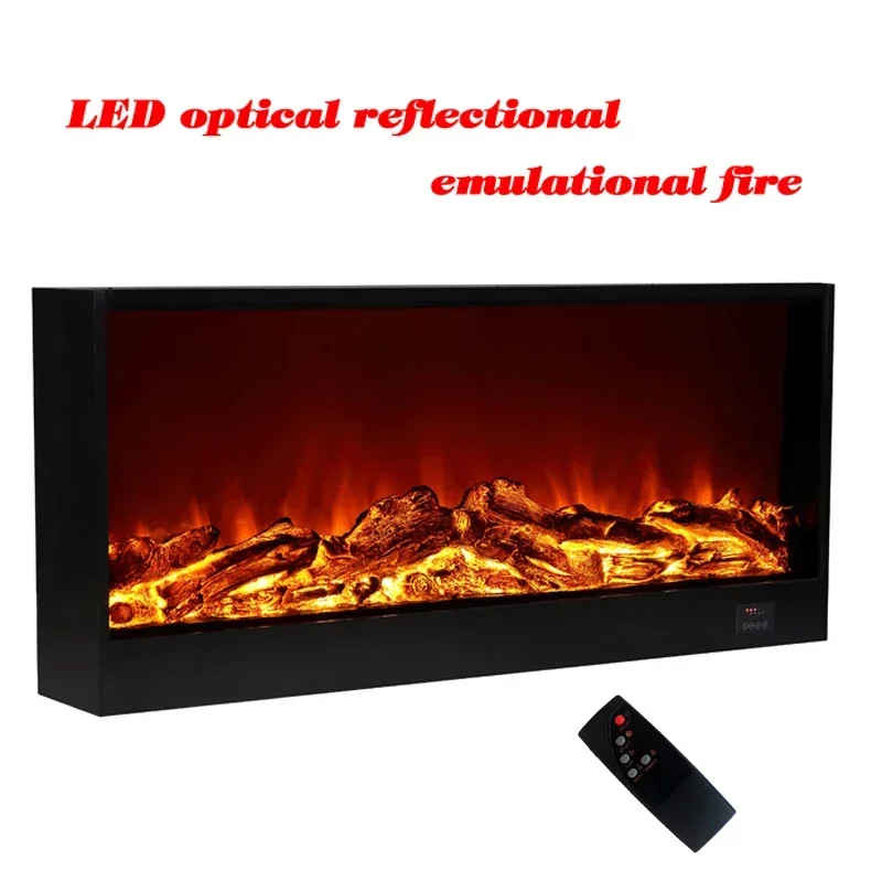 Electric Fireplace Firebox Insert Burner Room Heater LED Optical Fire Artificial Emulational Flame Decoration Warm Air Blower