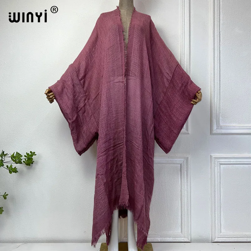 Zomer Winyi Kimono Afrika Jurk Strandkleding Cover-Up Elegant Vest Strand Outfits Voor Vrouwen Holle Perspectief Sexy Vest