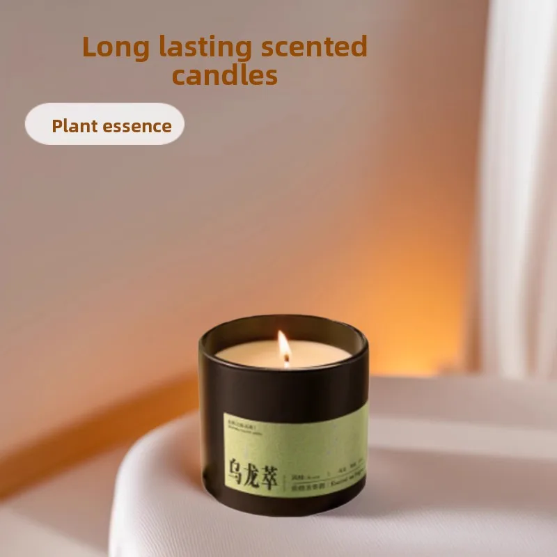 شمعة معطرة بخلاصة نباتية - ديكور منزلي لغرفة النوم على مدار 24 ساعة مع زيوت عطرية، عطر طبيعي للاسترخاء والعلاج العطري