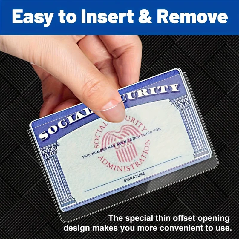8PCS PVC Card Protective Cover Secure Storage for Social Security Medical Insurance Credit Cards Anti-Scratch Waterproof Durable