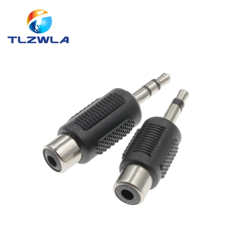 1PCS RCA Female Socket Turn 3.5MM Stereo Plug Audio Adapter 6.3MM Stereo Plug To RCA Socket 2 in 1 Stereo Connector